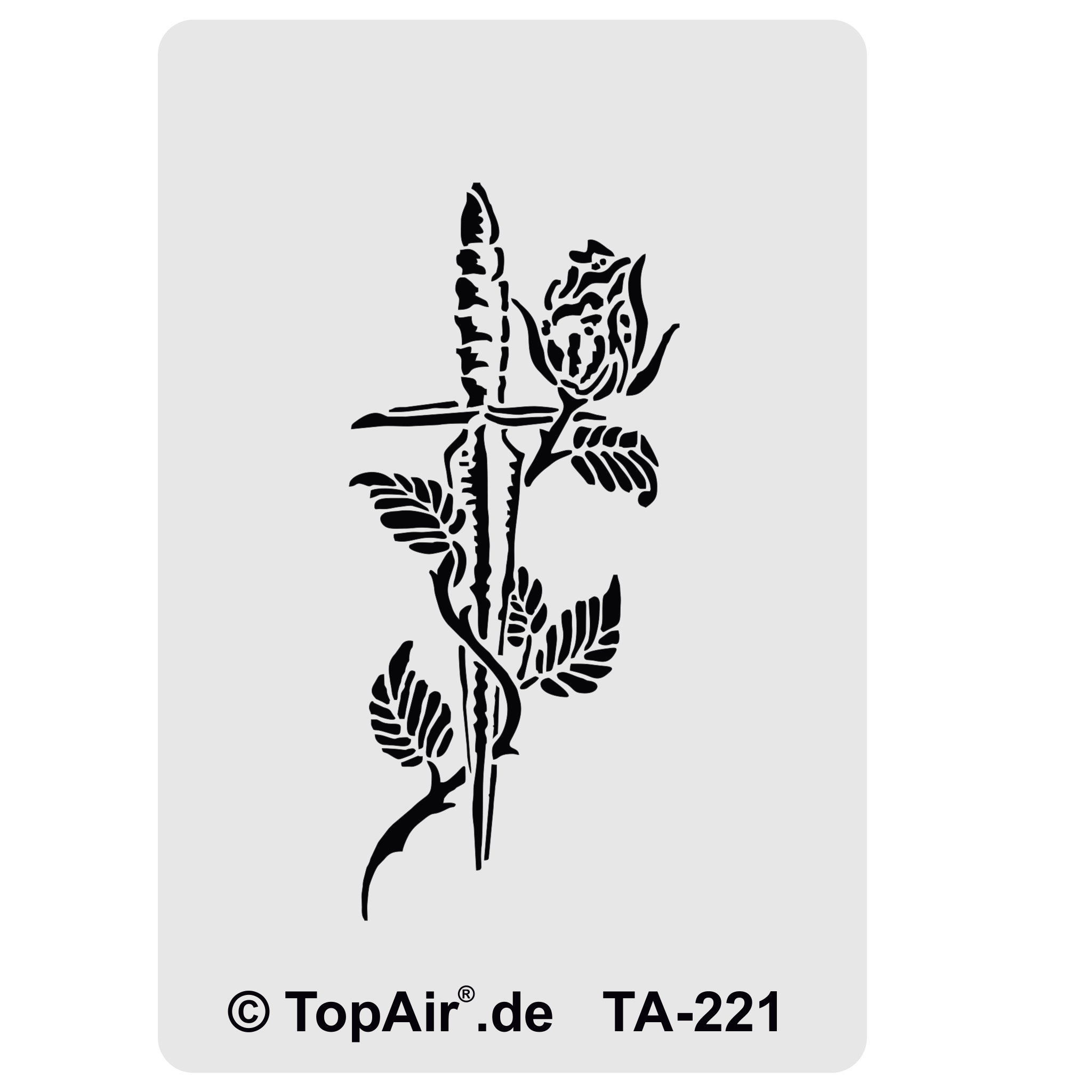 Schablone TA221 - Dolch und Rose